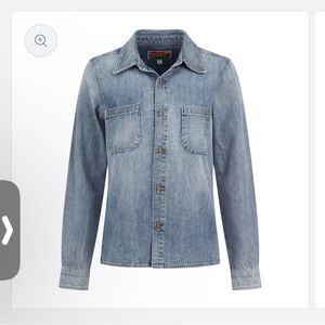 NWT Daily Blue Denim Luxury Button Down Birdie in the Pond Vintage Wash‎ Sz XS
